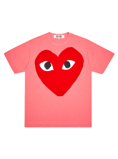 T-shirt Comme des Garçons PLAY Pastelle Red Logo T-Shirt Lyserød | AZ T274 051 3