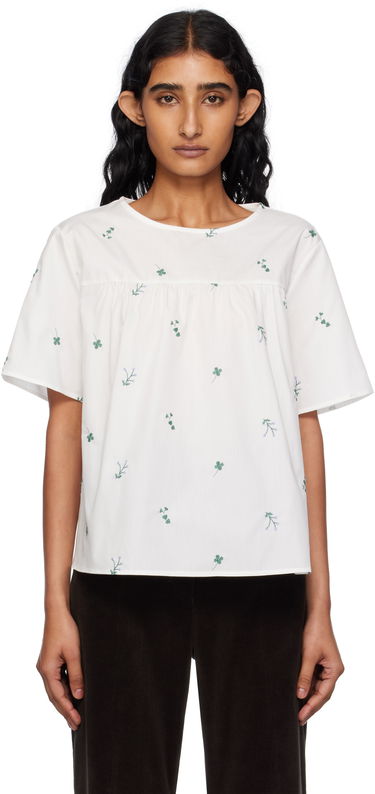 T-shirt Max Mara Weekend Max Mara Edita Floral Embroidered Top Hvid | 2515941072600, 0