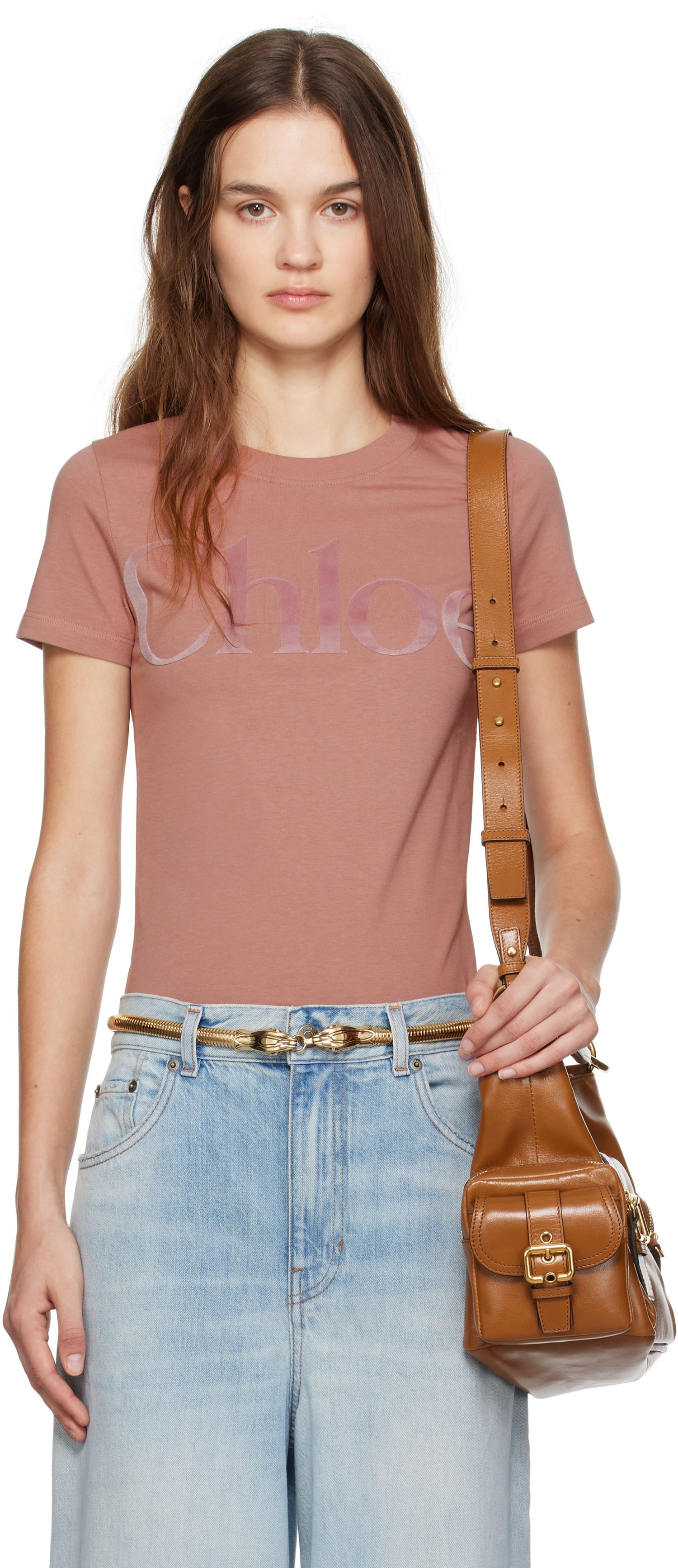 T-shirt CHLOÉ Fitted T-shirt Lyserød | CH24WJH03184, 0