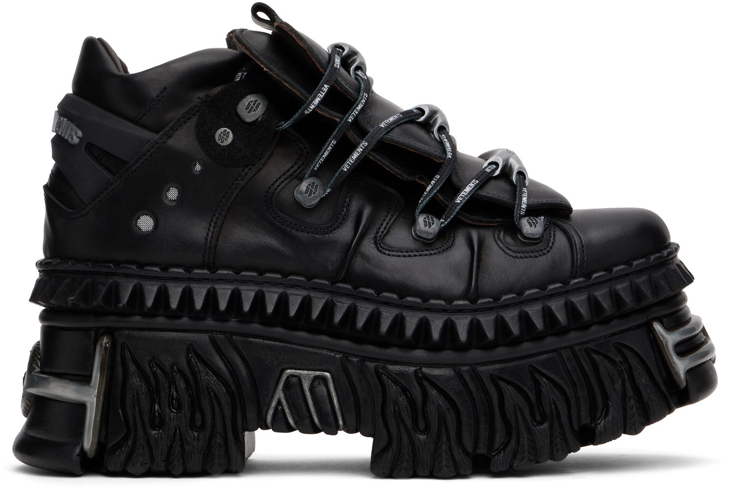 Sneakers og sko VETEMENTS New Rock Edition Fire Platform Sort | UA66SN100B, 0