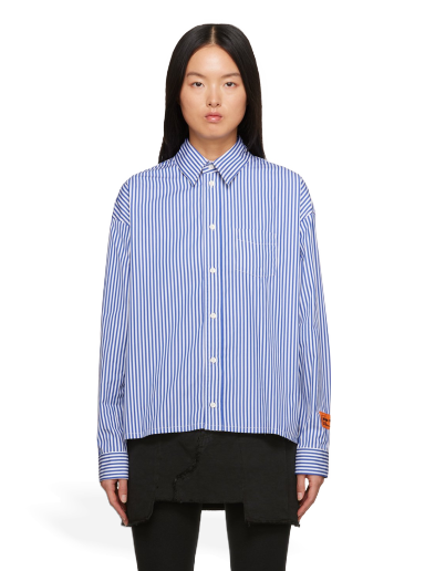 Skjorte HERON PRESTON Striped Shirt Blå | HWGE005F23FAB0014632