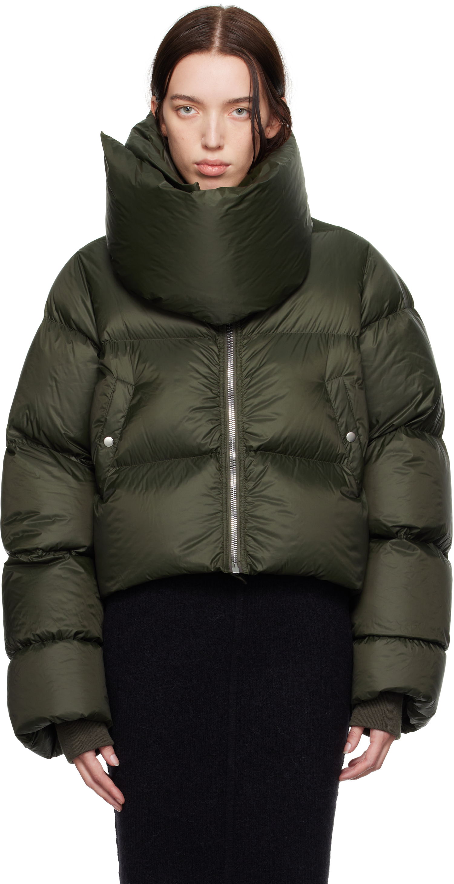 Puffer jakke Rick Owens Funnel Neck Down Grøn | RO02D3774 NPD3, 0
