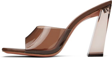 Sneakers og sko Amina Muaddi Brigitte Glass Heeled Sandals Brun | BRIGITTE GLASS SLIPPER PVC, 2