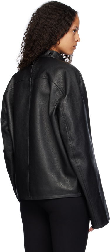 Jakke Courrèges Racer Buckle Leather Jacket Sort | 324LBL205CV0016, 2