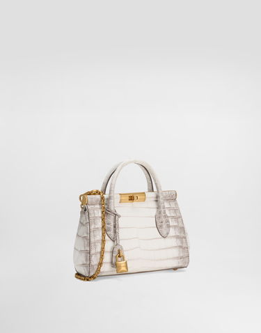 Håndtaske Dolce & Gabbana Dolce & Gabbana Mini Marlene Crocodile-Embossed Day Bag Hvid | BB7744A2Y4080001, 2