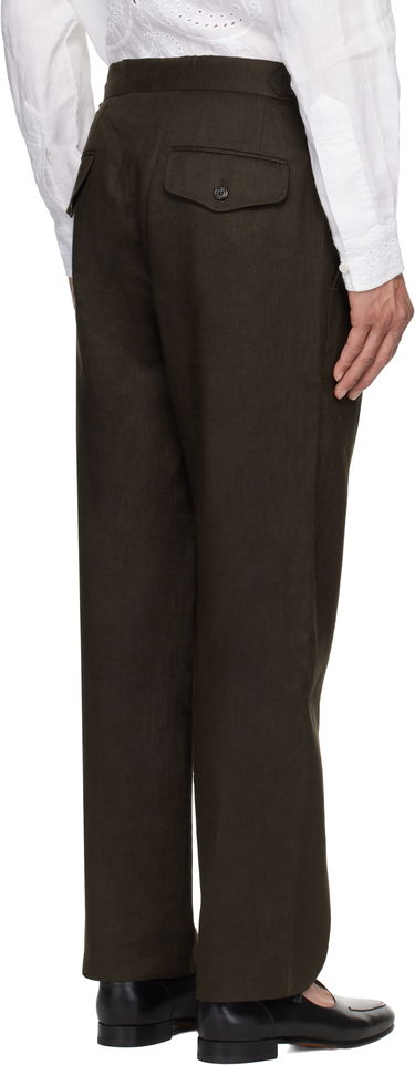 Bukser Bode Bode Lightweight Linen Side-Buckle Trousers Brun | MRS25BT072, 2