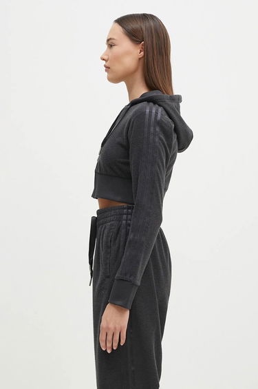Sweatshirt adidas Originals Hoodie Cropped With Zipper Grå | JN3006, 1