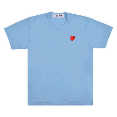T-shirt Comme des Garçons PLAY Pastelle Red Emblem T-Shirt Blå | AZ T272 051 1, 0