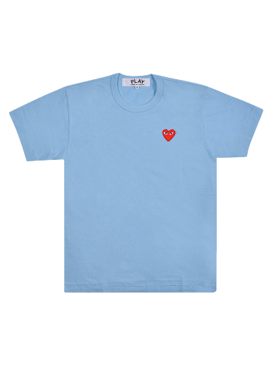T-shirt Comme des Garçons PLAY Pastelle Red Emblem T-Shirt Blå | AZ T272 051 1