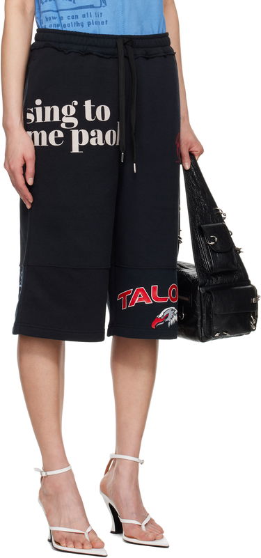 Shorts Marine Serre Marine Serre Graphic Regenerated Drawstring Shorts Sort | USH003A UJER0007, 1