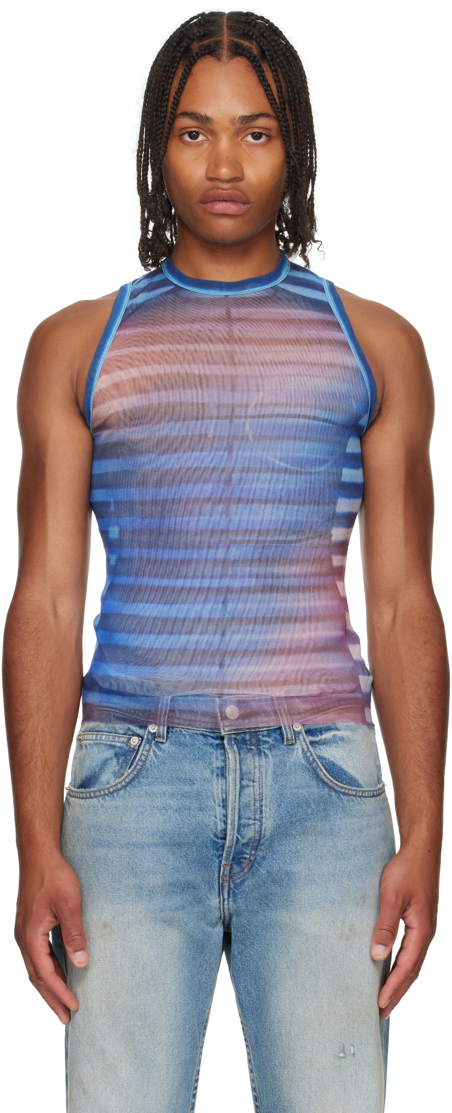 Tanktop Jean Paul Gaultier Jean Paul Gaultier 'The Air' Striped Tank Top Blå | 25/03-W-TO332-M005P-565034, 0