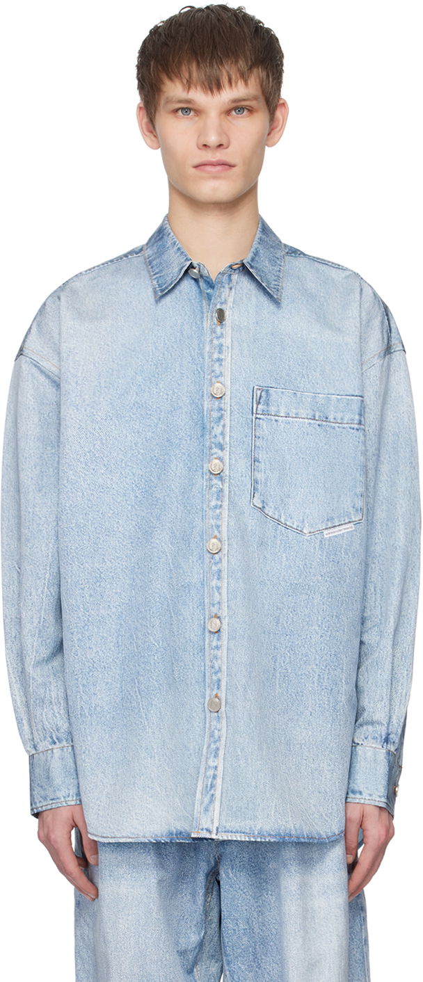 Skjorte Alexander Wang Printed Shirt Blå | UWC1241675, 0