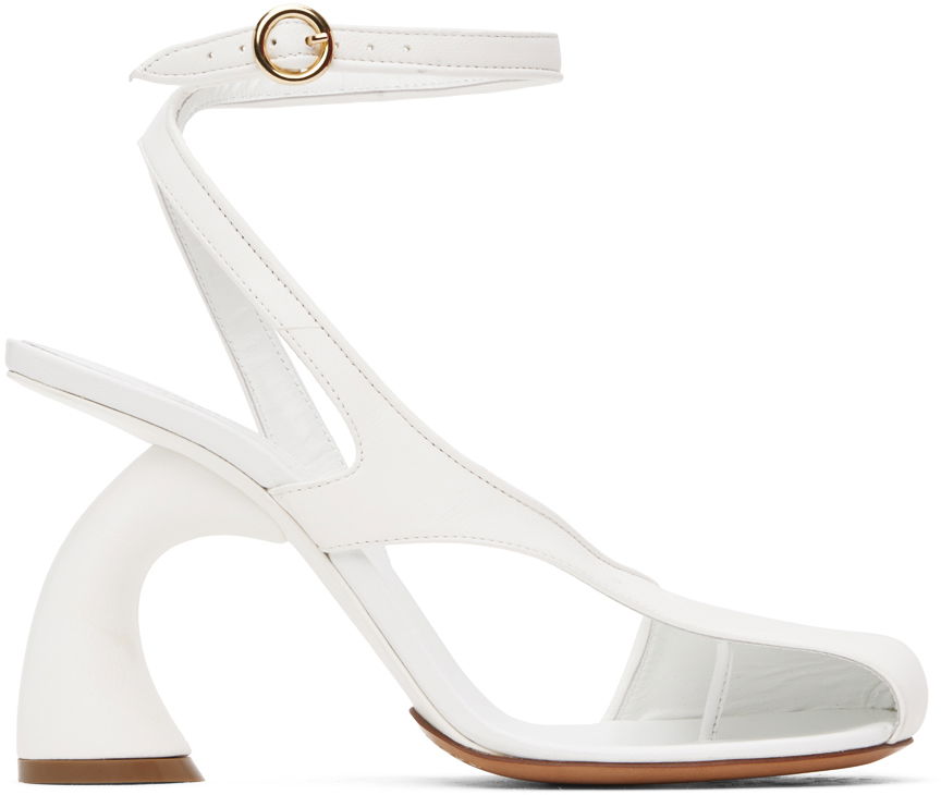 Tilbehør Dries Van Noten Dries Van Noten Leather Heeled Sandals Hvid | WS242-679-112, 0