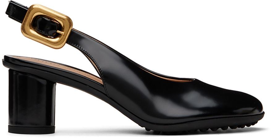 Sneakers og sko Bottega Veneta Leather Slingback Pumps with Buckle Sort | 778535 V2LR0, 0