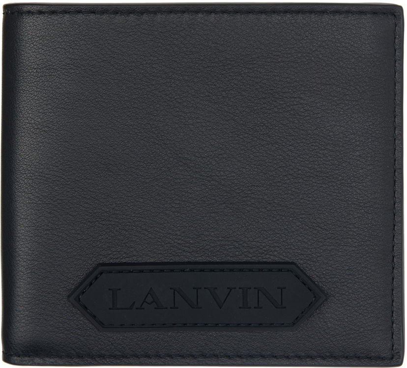 Tegnebog LANVIN Rubberized Logo Bifold Wallet Sort | LM-SLSWB3-TOPS-P24