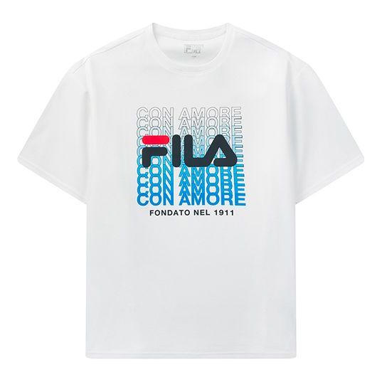 T-shirt FILA FILA Con Amore Graphic Tee Hvid | F51M028116F-WT