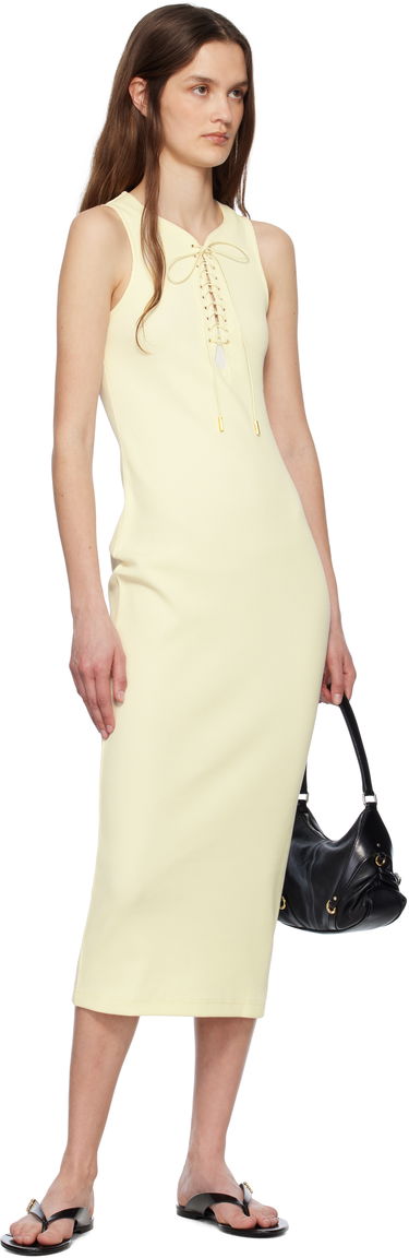 Kjole Givenchy Givenchy Lace Up Rib Knit Midi Tank Dress Gul | BW22CK311T101, 3