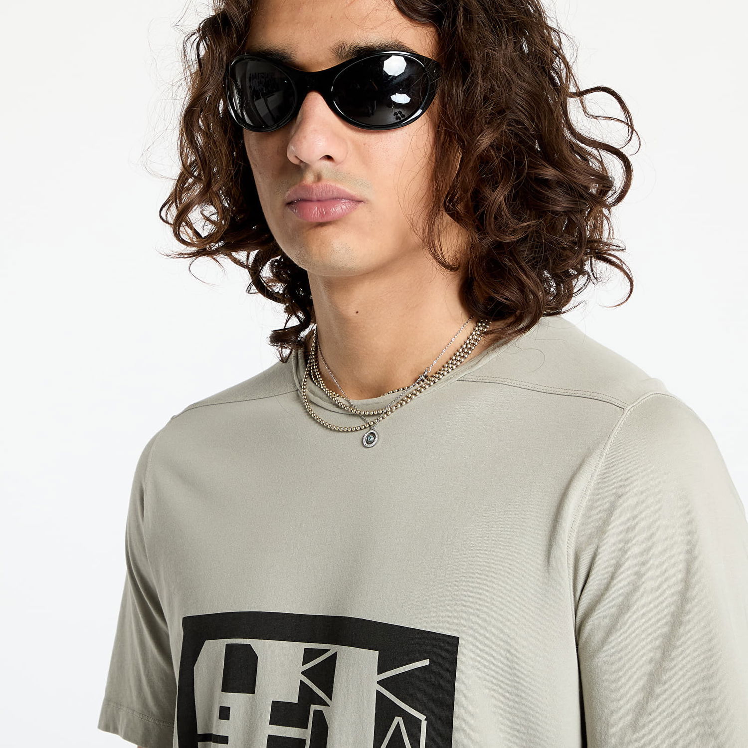 T-shirt Rick Owens DRKSHDW Knit Level T-Shirt Beige | DU02D2250 RNEP2P 0809, 1
