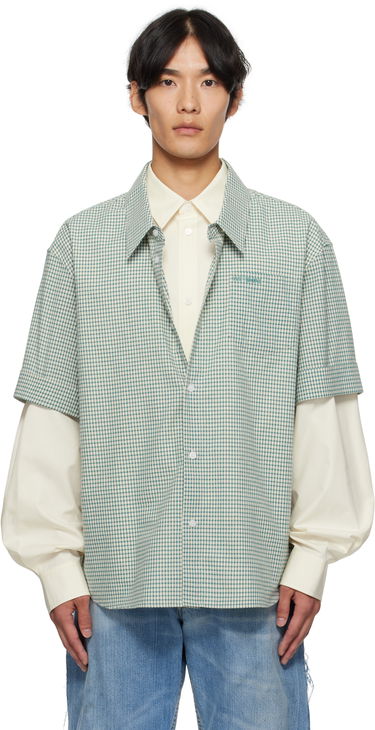 Skjorte We11done We11done Detachable Sleeves Shirt Grøn | WD-SH2-25-181-M-BG, 0