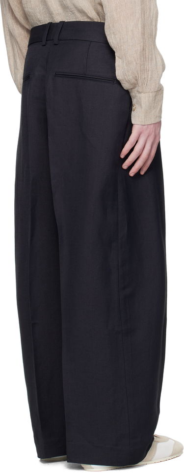 Bukser Studio Nicholson Studio Nicholson Fume Wide-Leg Trousers Mørkeblå | FUME SNM - 1377, 2