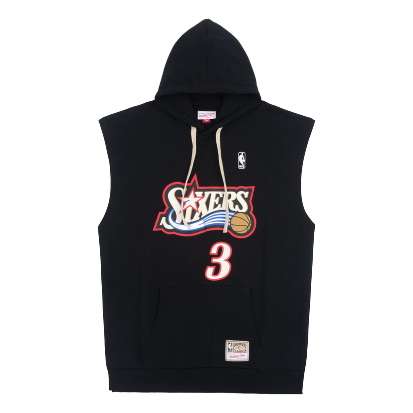 Sweatshirt Mitchell & Ness NBA Philadelphia 76ers Allen Iverson Sleeveless Hoodie Sort | MNJYFWHD23098001