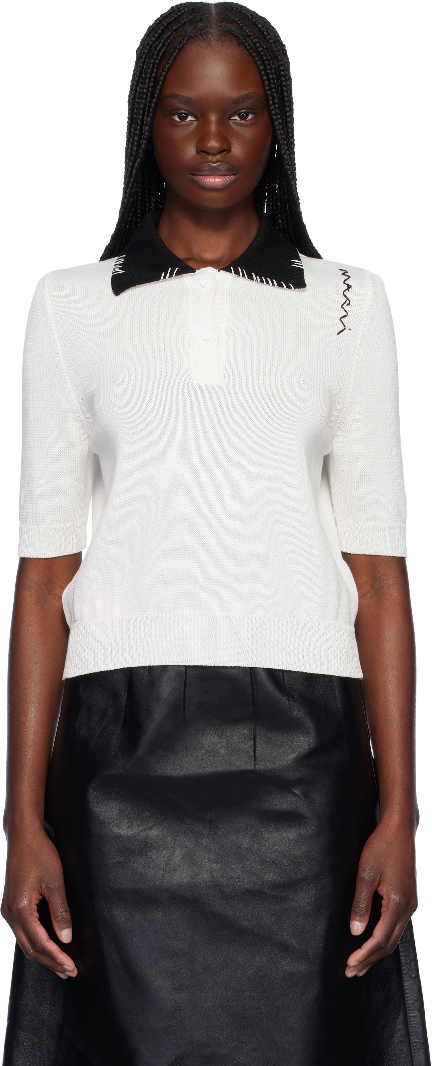 Polo skjorte Marni Marni Cotton Polo Hvid | POMD0049EQ UFCN54, 0