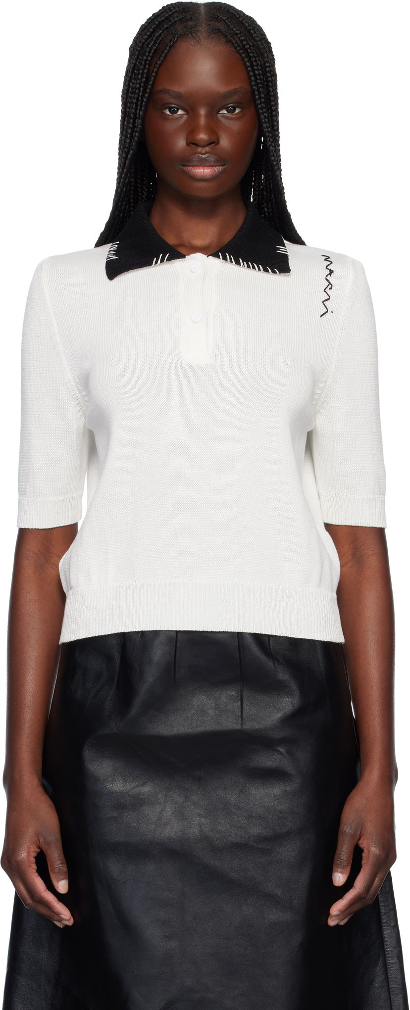 Polo skjorte Marni Marni Cotton Polo Hvid | POMD0049EQ UFCN54