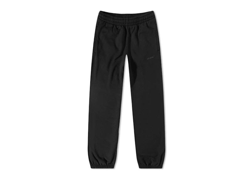 Joggingbukser Off-White Diagonal Tab Slim Sweatpants Black/Black Sort | OMCH029C99FLE0011010