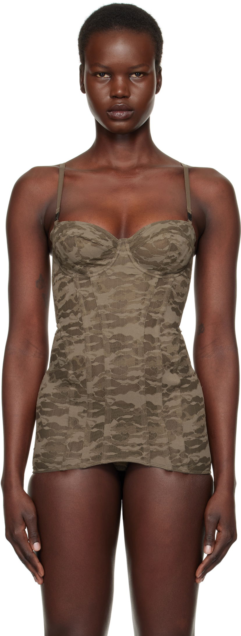 Krop Diesel Camo Lace Slip Corset Grøn | A15609 0LKBX