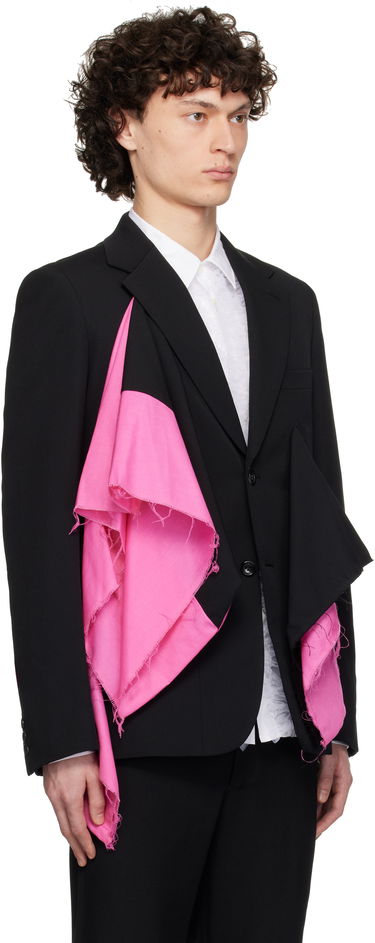 Jakke Comme des Garçons Comme des Garçons Homme Plus Gabardine Blazer with Draped Detail Sort | PO-J054-051, 1