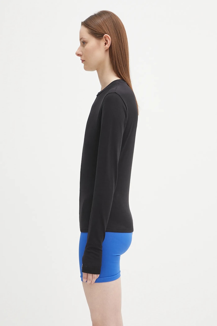 T-shirt PANGAIA Pangaia Cotton-Stretch Long-Sleeved Top Sort | 10002429, 1