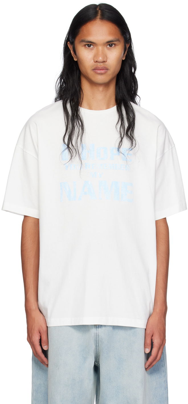T-shirt We11done Lettering T-Shirt Hvid | WD-TT2-24-760-U-WH