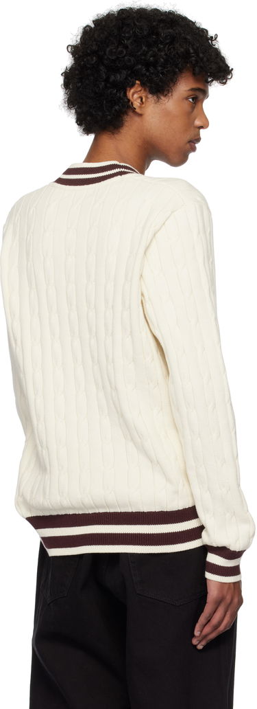 Sweater Fred Perry Fred Perry Cable Knit Tennis Sweater Hvid | K9722, 2