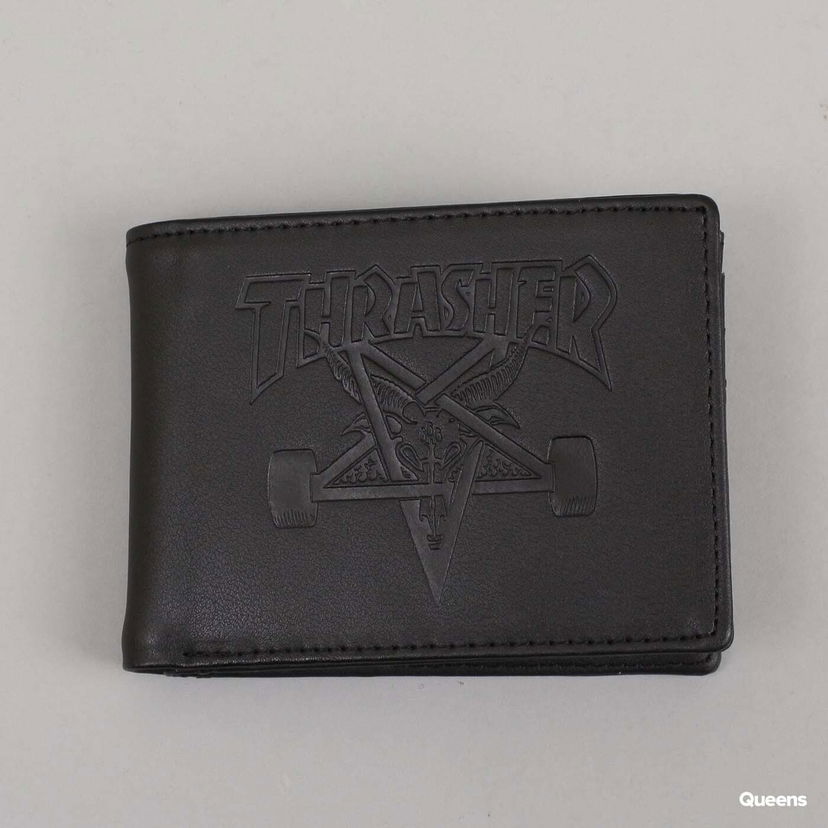 Tegnebog Thrasher Skategoat Leather Wallet Black Universal Sort | 022594