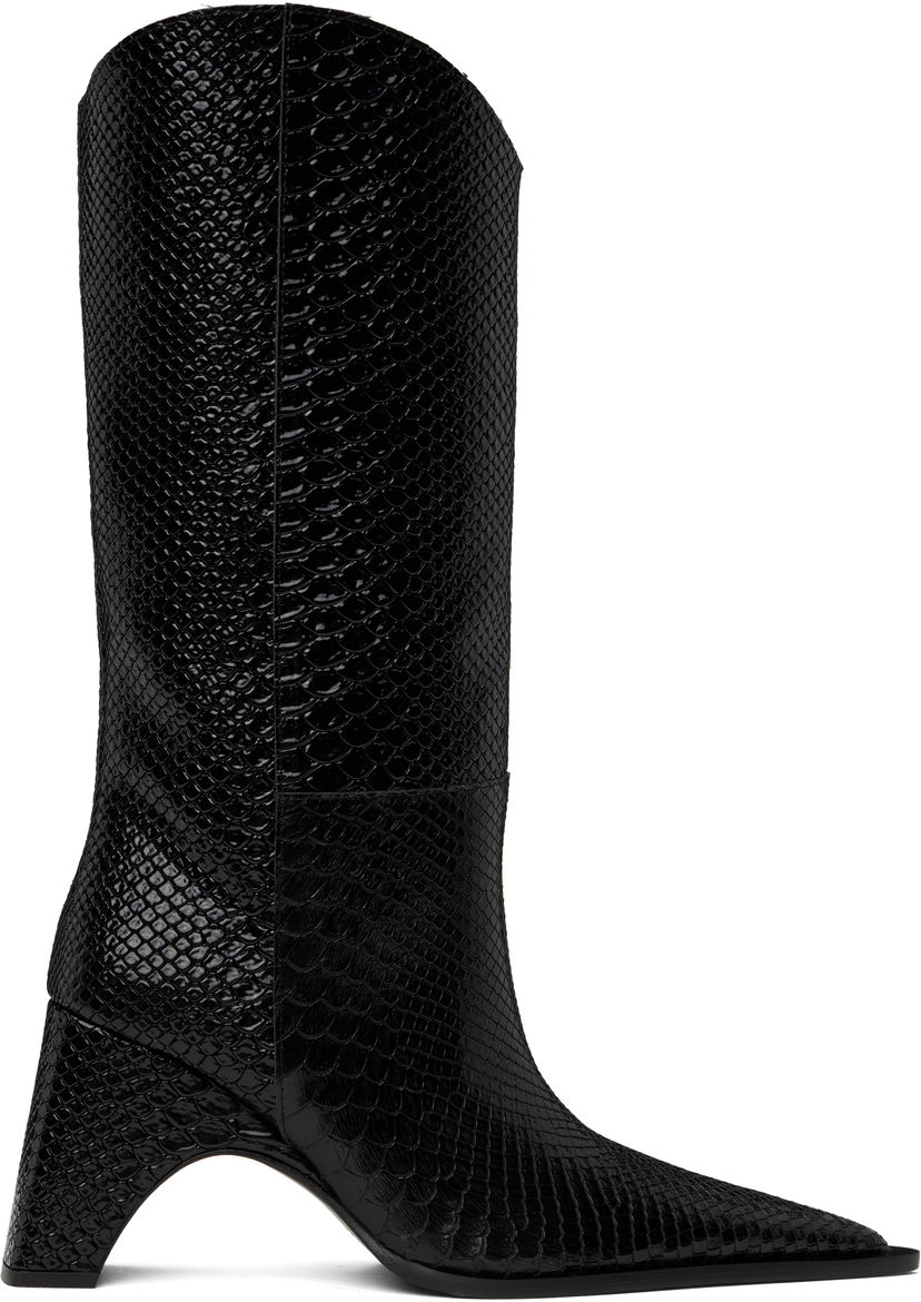 Tøj Coperni Coperni Python Embossed Bridge Cowboy Boots Sort | COPSH16F6047