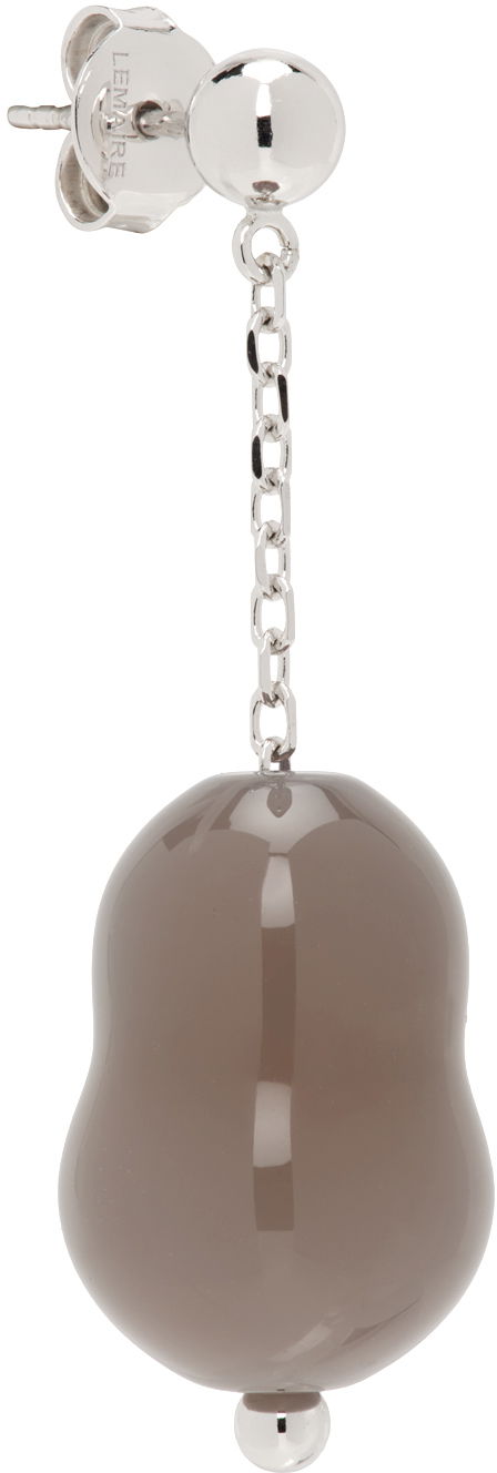 Øreringe LEMAIRE LEMAIRE Carved Stone Single Earring Grå | JW0066 LO0047, 1