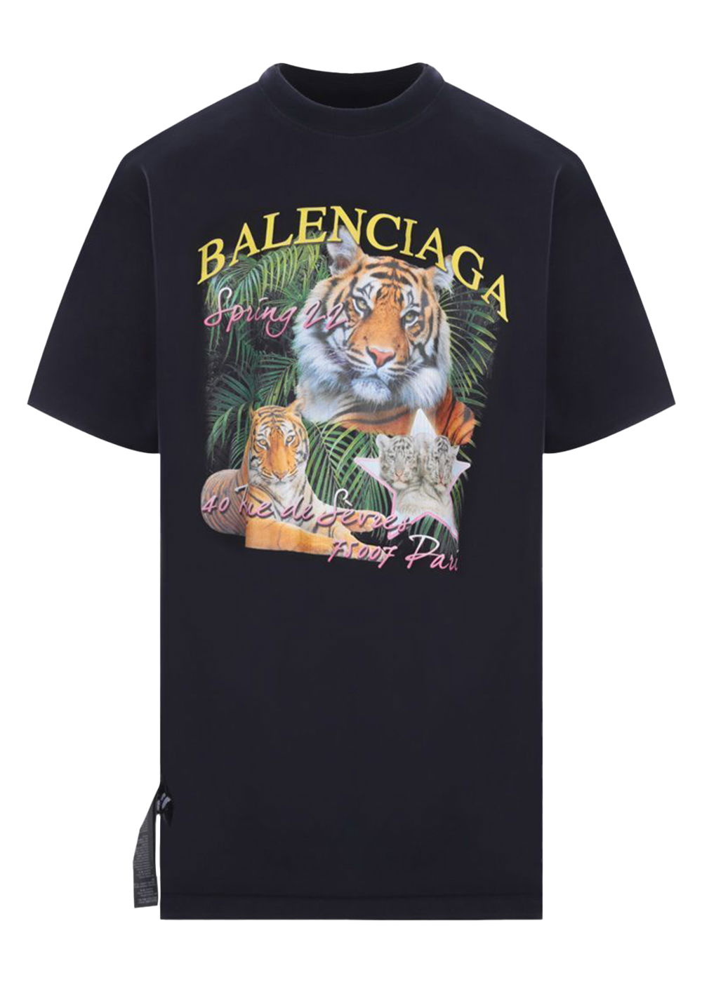 T-shirt Balenciaga FBI Print Year Of The Tiger Reversible T-Shirt Sort | 681467TLVM54084, 0