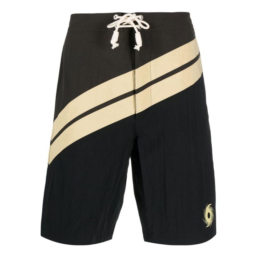 Badetøj Palm Angels Palm Angels Striped Swim Shorts Sort | PMFD003S23FAB0018403