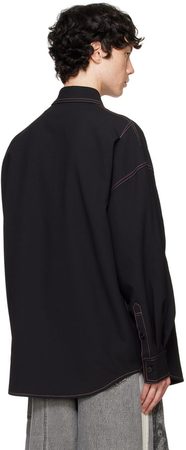 Skjorte Feng Chen Wang Feng Chen Wang Contrast Stitch Shirt Sort | FMF16SR06, 2