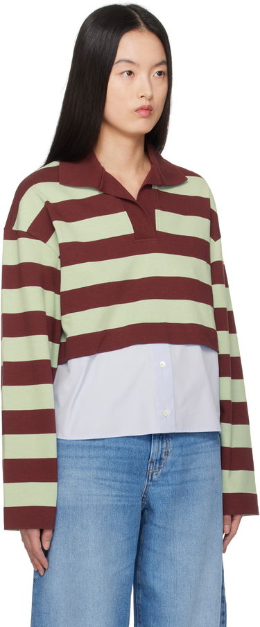 Sweater Max Mara Weekend Max Mara Halle Cropped Striped Polo Grøn | 2515951021600, 1