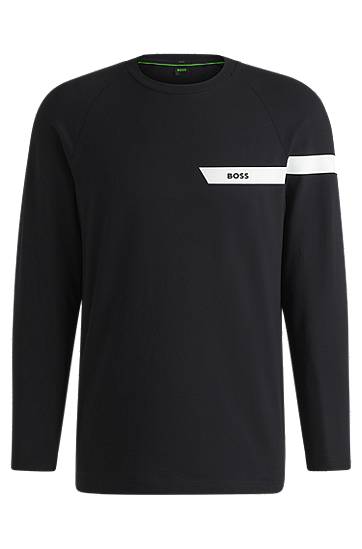 Sweater BOSS BOSS Stretch Cotton T-Shirt with Logo Sort | 50550300, 0