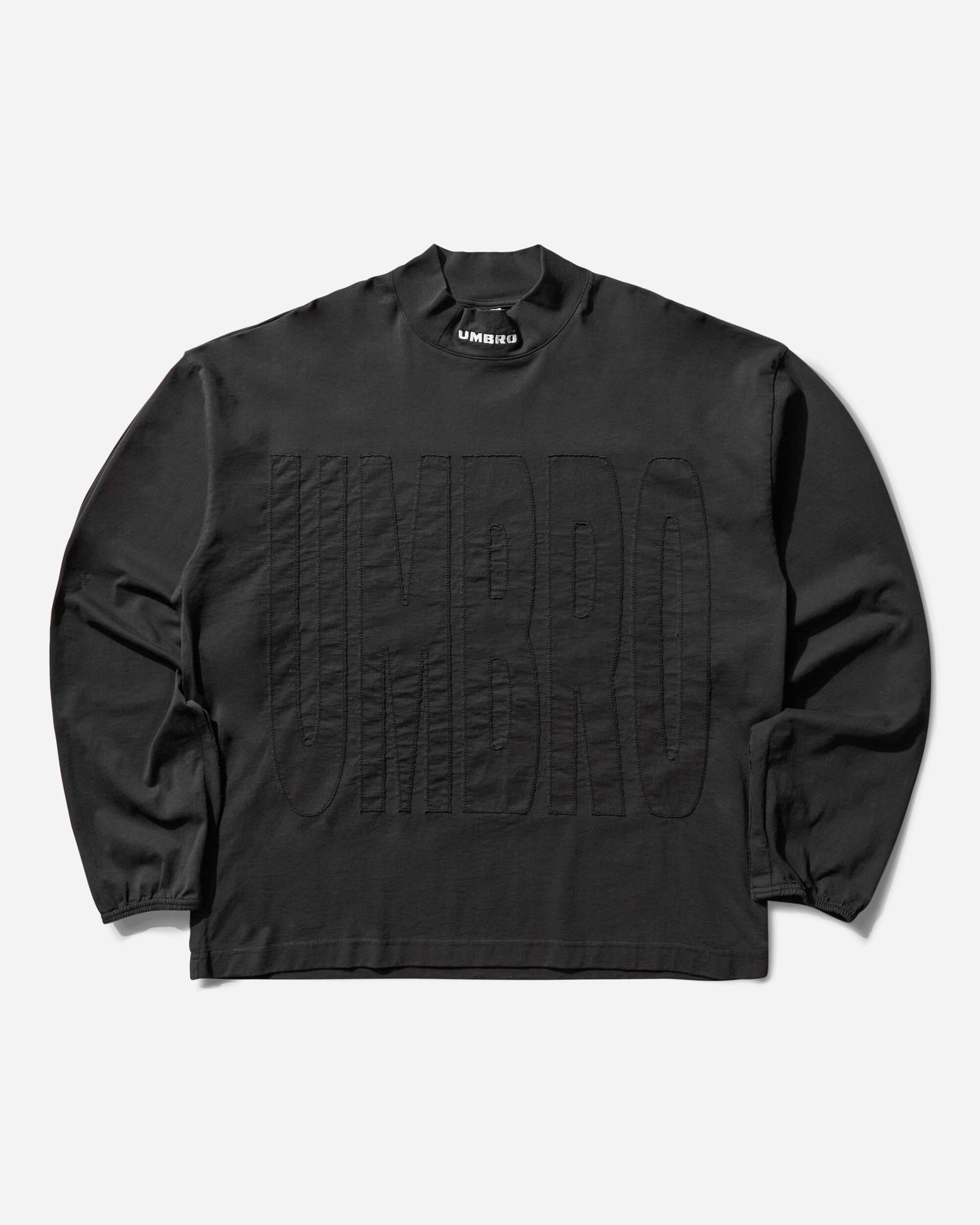 T-shirt Umbro Acuto Mock Longsleeve T-Shirt with Embossed Logo Sort | UBMW0363JY105 BLK0020, 0