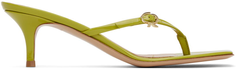 Tilbehør Gianvito Rossi Gianvito Rossi Ribbon Thong Heeled Sandals Grøn | G15320.55RIC.VER
