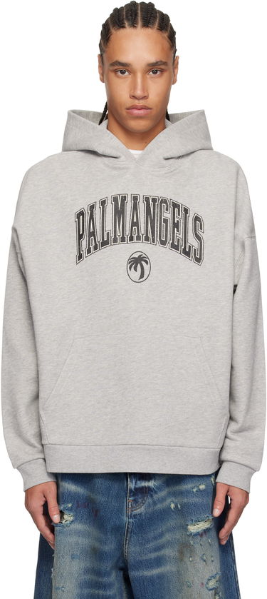 Sweatshirt Palm Angels Palm Angels College Logo Hoodie Grå | PMBB155S25FLE0010810, 0