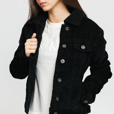 Jakke Urban Classics Ladies Sherpa Corduroy Jacket Sort | TB1859 black, 2
