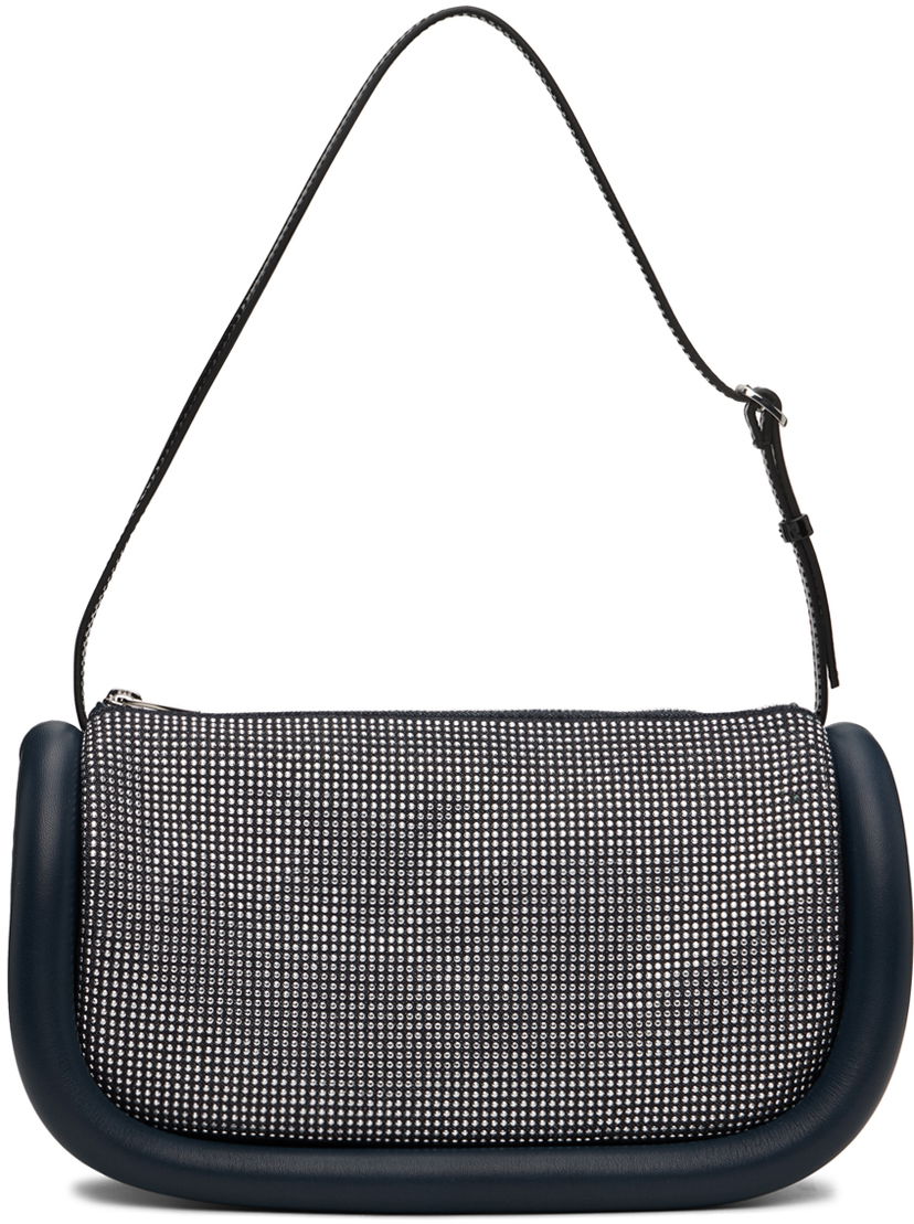 Skuldertaske JW Anderson JW Anderson Bumper 15 Crystal-Embellished Shoulder Bag Mørkeblå | HB0524-FA0274