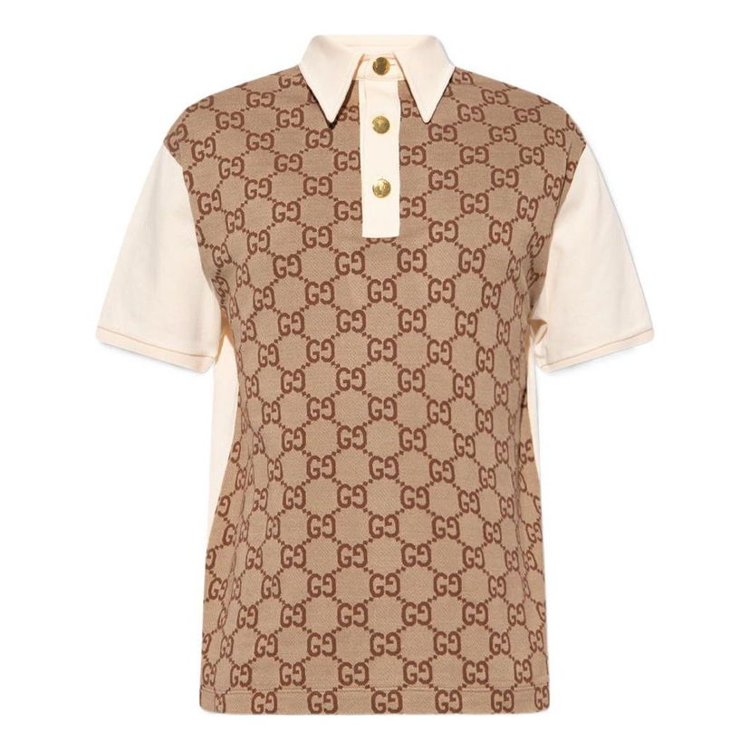 Polo skjorte Gucci Jumbo GG Jacquard Polo Brun | 682015-XJD1F-2270