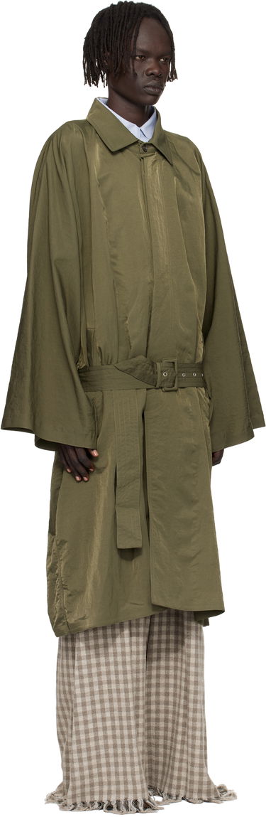 Trenchcoat HED MAYNER Hed Mayner Crinkled Trench Coat Grøn | HMMB10043A-HB219, 1
