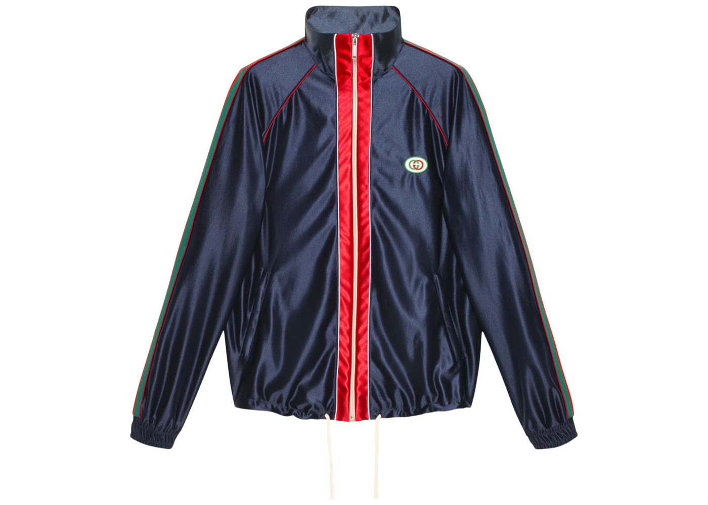 Jakke Gucci Shiny Jersey Jacket Mørkeblå | 655341 XJDF1 4330, 0