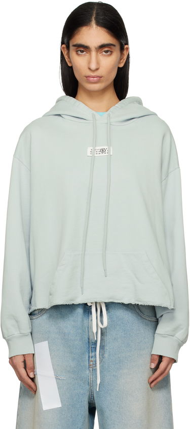 Sweatshirt Maison Margiela MM6 Maison Margiela Raw Hem Logo Hoodie Grøn | S52GU0235 M25012, 0